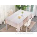 Customized white lace table cloth PVC Material